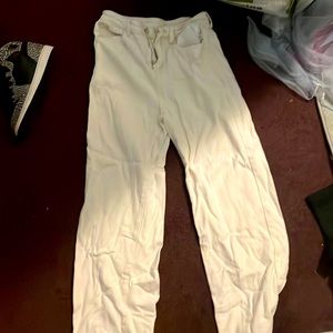 Wide legged tan jeans